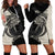 Personalised Polynesia Fishing Hoodie Dress With Maori Hei Matau Fish Hook Gold Art - Wonder Print Shop