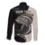 Personalised Polynesia Fishing Long Sleeve Button Shirt With Maori Hei Matau Fish Hook Gold Art - Wonder Print Shop