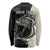 Personalised Polynesia Fishing Long Sleeve Shirt With Maori Hei Matau Fish Hook Gold Art - Wonder Print Shop