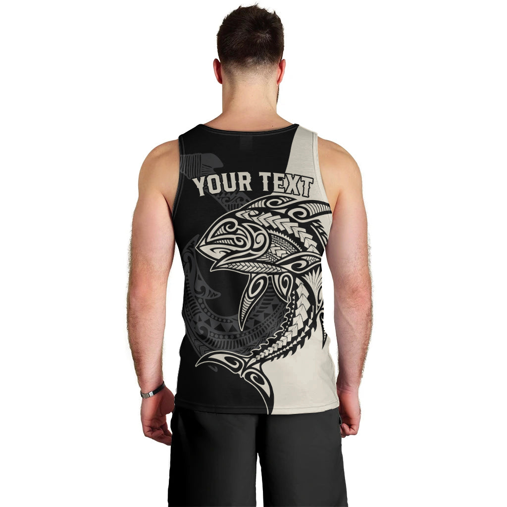 Personalised Polynesia Fishing Men Tank Top With Maori Hei Matau Fish Hook Gold Art - Wonder Print Shop
