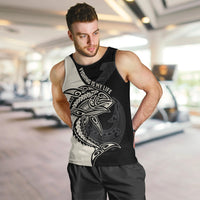 Personalised Polynesia Fishing Men Tank Top With Maori Hei Matau Fish Hook Gold Art - Wonder Print Shop