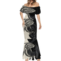 Personalised Polynesia Fishing Mermaid Dress With Maori Hei Matau Fish Hook Gold Art - Wonder Print Shop