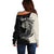 Personalised Polynesia Fishing Off Shoulder Sweater With Maori Hei Matau Fish Hook Gold Art - Wonder Print Shop