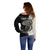 Personalised Polynesia Fishing Off Shoulder Sweater With Maori Hei Matau Fish Hook Gold Art - Wonder Print Shop