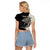 Personalised Polynesia Fishing Raglan Cropped T Shirt With Maori Hei Matau Fish Hook Gold Art - Wonder Print Shop