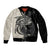 Personalised Polynesia Fishing Sleeve Zip Bomber Jacket With Maori Hei Matau Fish Hook Gold Art - Wonder Print Shop