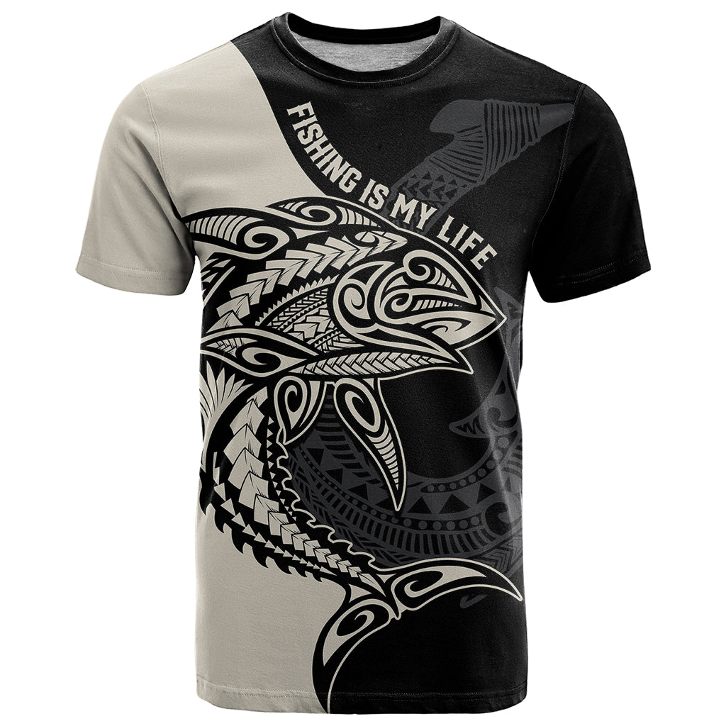 Personalised Polynesia Fishing T Shirt With Maori Hei Matau Fish Hook Gold Art - Wonder Print Shop