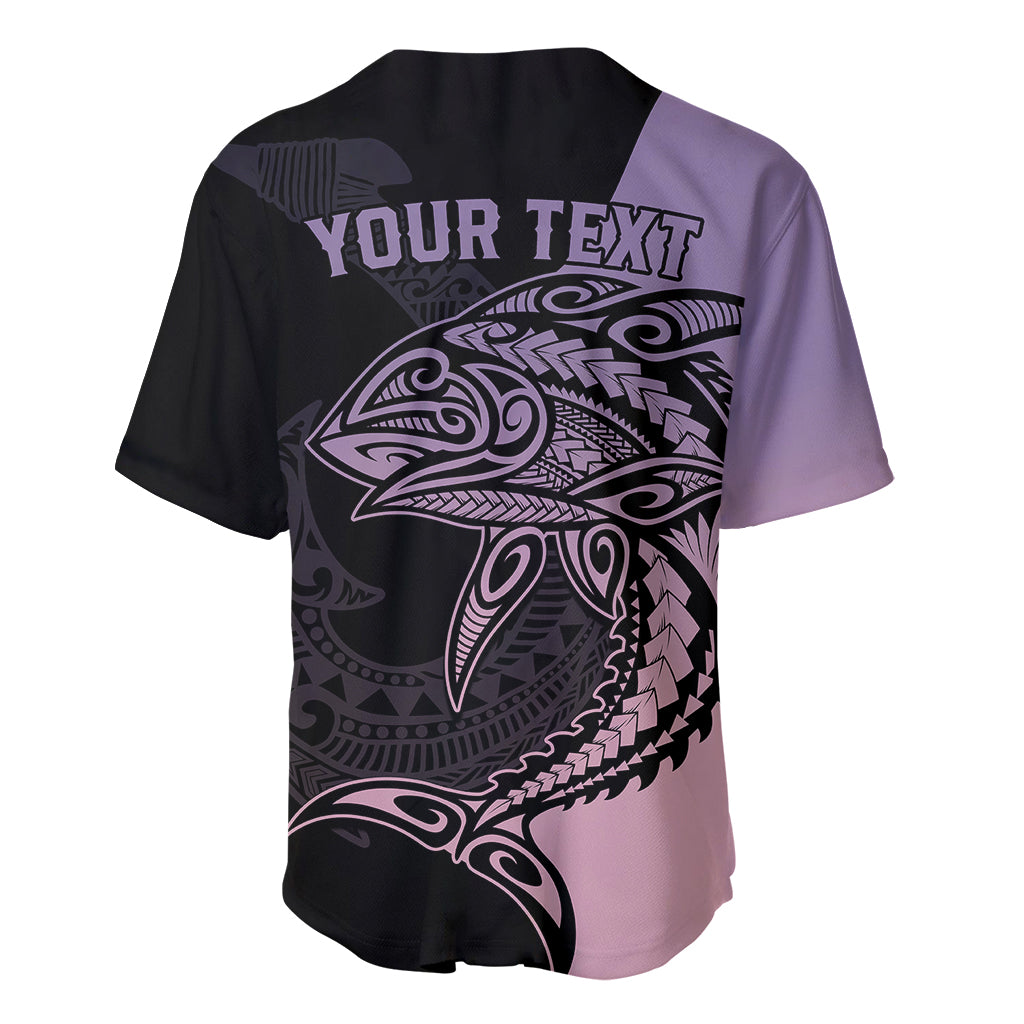 Personalised Polynesia Fishing Baseball Jersey With Maori Hei Matau Fish Hook Pastel Art LT9 - Wonder Print Shop