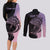 Personalised Polynesia Fishing Couples Matching Long Sleeve Bodycon Dress and Long Sleeve Button Shirts With Maori Hei Matau Fish Hook Pastel Art LT9 - Wonder Print Shop