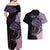 Personalised Polynesia Fishing Couples Matching Off Shoulder Maxi Dress and Hawaiian Shirt With Maori Hei Matau Fish Hook Pastel Art LT9 - Wonder Print Shop