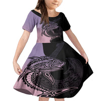 Personalised Polynesia Fishing Family Matching Mermaid Dress and Hawaiian Shirt With Maori Hei Matau Fish Hook Pastel Art LT9 - Wonder Print Shop