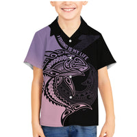 Personalised Polynesia Fishing Family Matching Mermaid Dress and Hawaiian Shirt With Maori Hei Matau Fish Hook Pastel Art LT9 - Wonder Print Shop