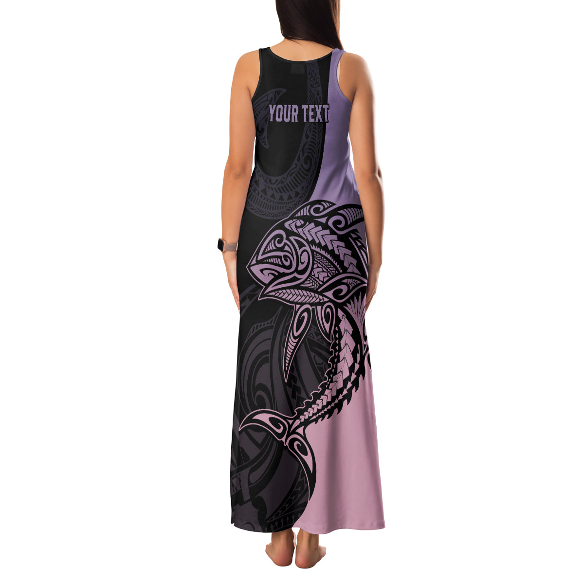 Personalised Polynesia Fishing Family Matching Tank Maxi Dress and Hawaiian Shirt With Maori Hei Matau Fish Hook Pastel Art - Wonder Print Shop