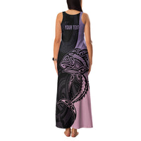 Personalised Polynesia Fishing Family Matching Tank Maxi Dress and Hawaiian Shirt With Maori Hei Matau Fish Hook Pastel Art - Wonder Print Shop