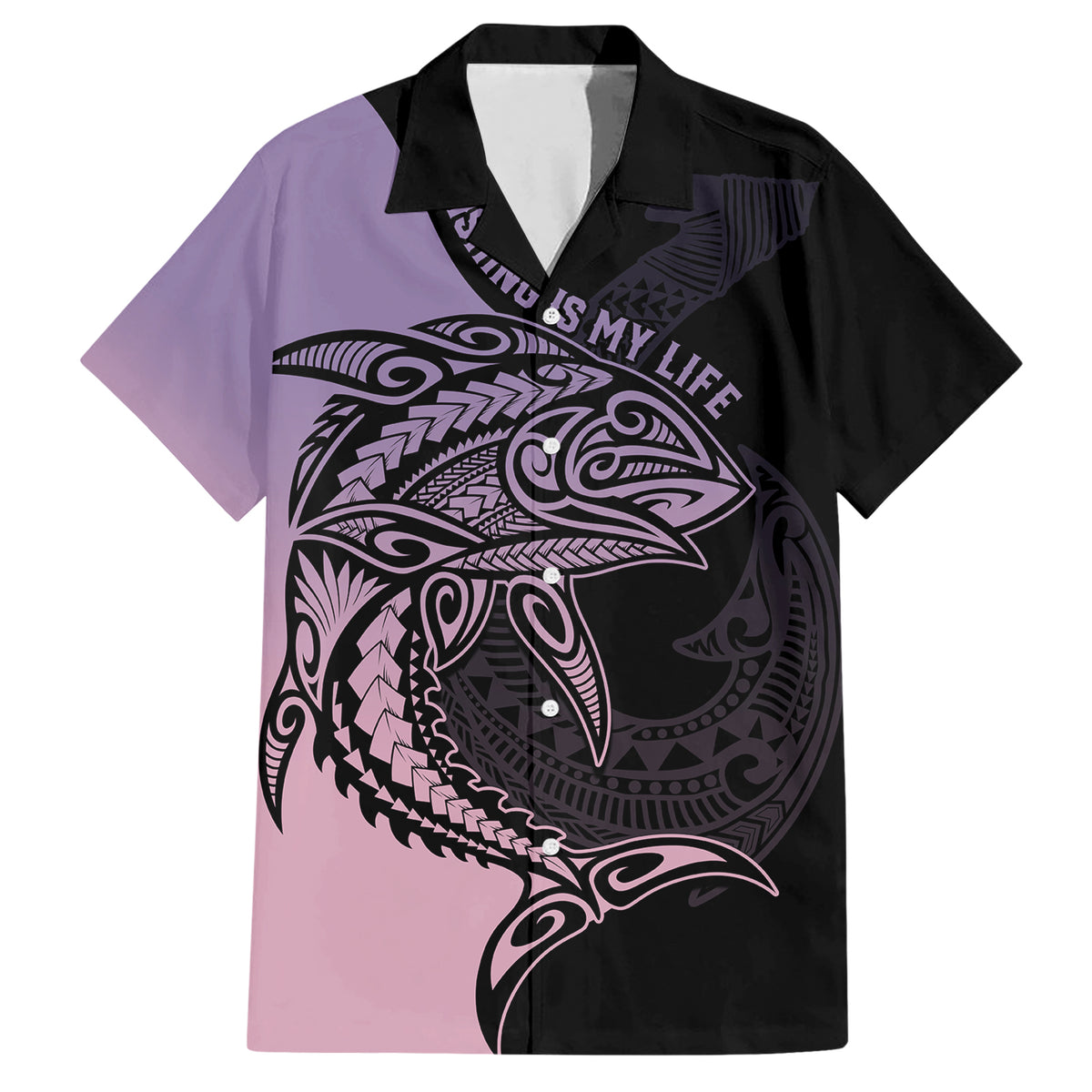 Personalised Polynesia Fishing Hawaiian Shirt With Maori Hei Matau Fish Hook Pastel Art - Wonder Print Shop