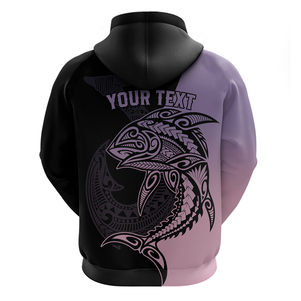 Personalised Polynesia Fishing Hoodie With Maori Hei Matau Fish Hook Pastel Art - Wonder Print Shop
