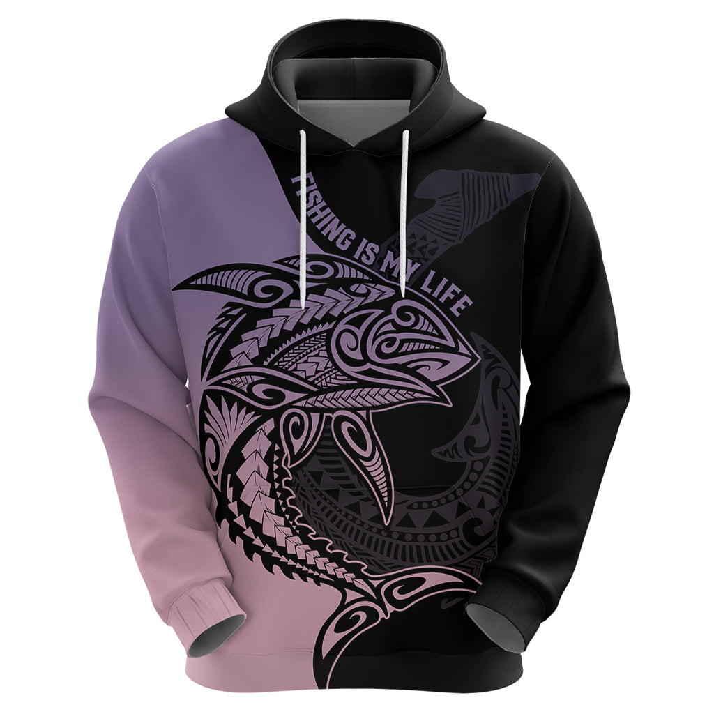 Personalised Polynesia Fishing Hoodie With Maori Hei Matau Fish Hook Pastel Art - Wonder Print Shop