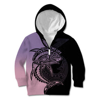 Personalised Polynesia Fishing Kid Hoodie With Maori Hei Matau Fish Hook Pastel Art - Wonder Print Shop