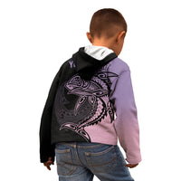 Personalised Polynesia Fishing Kid Hoodie With Maori Hei Matau Fish Hook Pastel Art - Wonder Print Shop