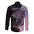 Personalised Polynesia Fishing Long Sleeve Button Shirt With Maori Hei Matau Fish Hook Pastel Art - Wonder Print Shop