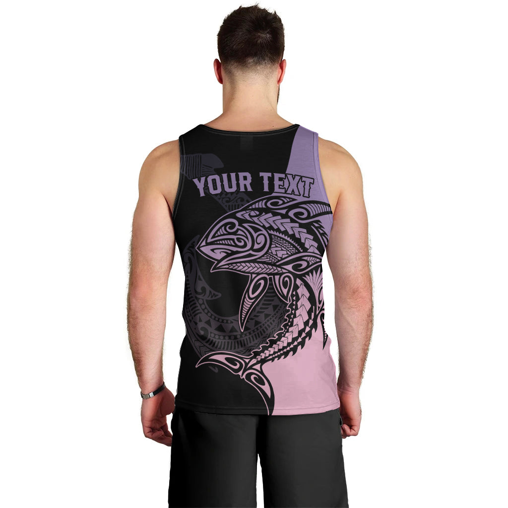 Personalised Polynesia Fishing Men Tank Top With Maori Hei Matau Fish Hook Pastel Art - Wonder Print Shop