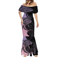 Personalised Polynesia Fishing Mermaid Dress With Maori Hei Matau Fish Hook Pastel Art - Wonder Print Shop
