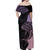 Personalised Polynesia Fishing Off Shoulder Maxi Dress With Maori Hei Matau Fish Hook Pastel Art - Wonder Print Shop