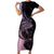 Personalised Polynesia Fishing Short Sleeve Bodycon Dress With Maori Hei Matau Fish Hook Pastel Art - Wonder Print Shop
