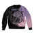 Personalised Polynesia Fishing Sleeve Zip Bomber Jacket With Maori Hei Matau Fish Hook Pastel Art - Wonder Print Shop
