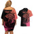 Personalised Polynesia Fishing Couples Matching Off Shoulder Short Dress and Hawaiian Shirt With Maori Hei Matau Fish Hook Pink Art LT9 - Wonder Print Shop