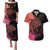 Personalised Polynesia Fishing Couples Matching Puletasi Dress and Hawaiian Shirt With Maori Hei Matau Fish Hook Pink Art LT9 - Wonder Print Shop