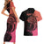 Personalised Polynesia Fishing Couples Matching Short Sleeve Bodycon Dress and Hawaiian Shirt With Maori Hei Matau Fish Hook Pink Art LT9 - Wonder Print Shop