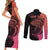 Personalised Polynesia Fishing Couples Matching Short Sleeve Bodycon Dress and Long Sleeve Button Shirts With Maori Hei Matau Fish Hook Pink Art LT9 - Wonder Print Shop