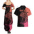 Personalised Polynesia Fishing Couples Matching Summer Maxi Dress and Hawaiian Shirt With Maori Hei Matau Fish Hook Pink Art LT9 - Wonder Print Shop