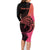 Personalised Polynesia Fishing Family Matching Long Sleeve Bodycon Dress and Hawaiian Shirt With Maori Hei Matau Fish Hook Pink Art LT9 - Wonder Print Shop