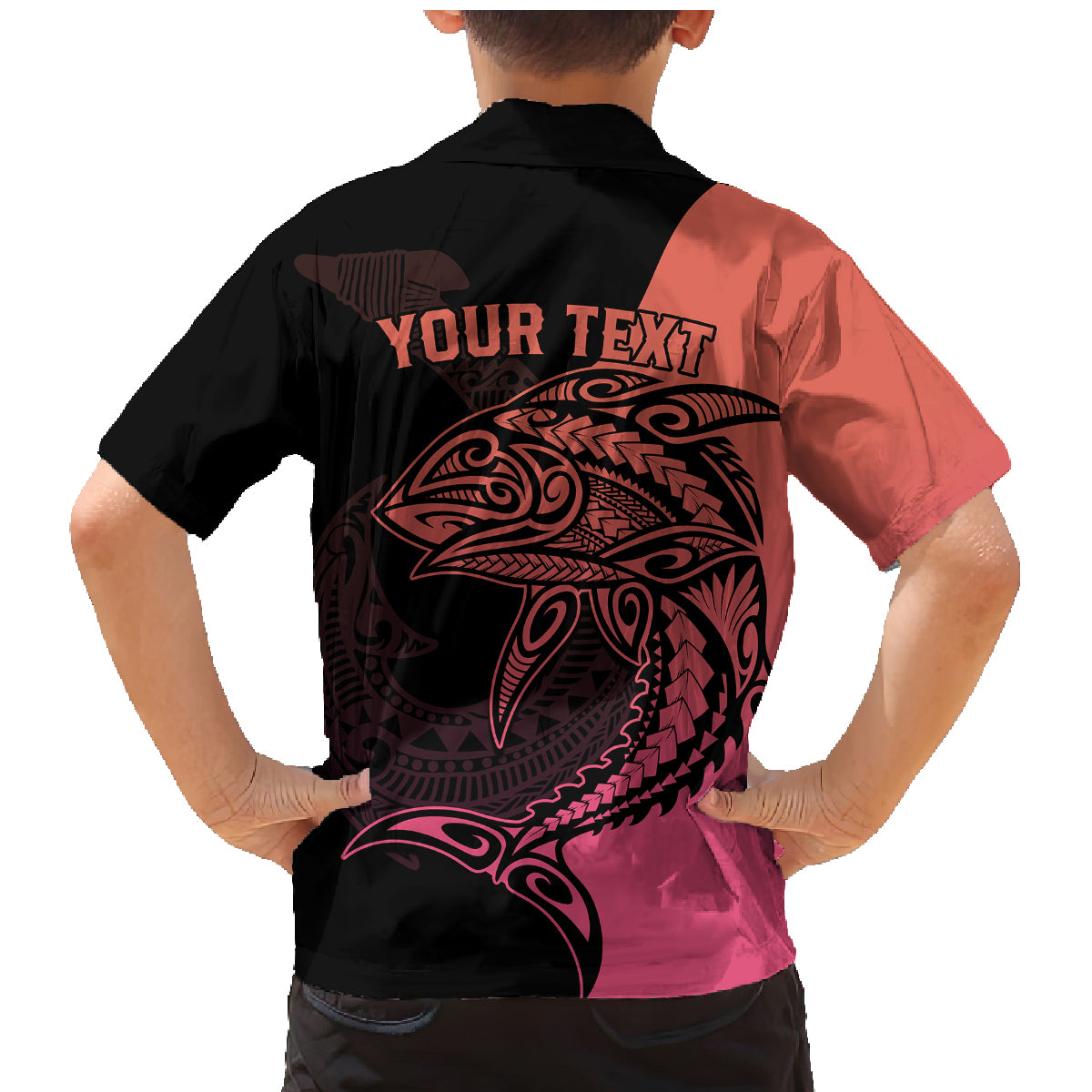 Personalised Polynesia Fishing Family Matching Mermaid Dress and Hawaiian Shirt With Maori Hei Matau Fish Hook Pink Art LT9 - Wonder Print Shop