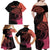 Personalised Polynesia Fishing Family Matching Off Shoulder Maxi Dress and Hawaiian Shirt With Maori Hei Matau Fish Hook Pink Art LT9 - Wonder Print Shop