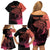 Personalised Polynesia Fishing Family Matching Off Shoulder Short Dress and Hawaiian Shirt With Maori Hei Matau Fish Hook Pink Art LT9 - Wonder Print Shop