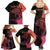 Personalised Polynesia Fishing Family Matching Summer Maxi Dress and Hawaiian Shirt With Maori Hei Matau Fish Hook Pink Art - Wonder Print Shop