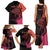 Personalised Polynesia Fishing Family Matching Tank Maxi Dress and Hawaiian Shirt With Maori Hei Matau Fish Hook Pink Art - Wonder Print Shop