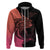 Personalised Polynesia Fishing Hoodie With Maori Hei Matau Fish Hook Pink Art - Wonder Print Shop