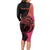 Personalised Polynesia Fishing Long Sleeve Bodycon Dress With Maori Hei Matau Fish Hook Pink Art - Wonder Print Shop