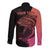 Personalised Polynesia Fishing Long Sleeve Button Shirt With Maori Hei Matau Fish Hook Pink Art - Wonder Print Shop
