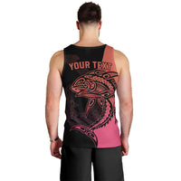 Personalised Polynesia Fishing Men Tank Top With Maori Hei Matau Fish Hook Pink Art - Wonder Print Shop