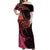 Personalised Polynesia Fishing Off Shoulder Maxi Dress With Maori Hei Matau Fish Hook Pink Art - Wonder Print Shop