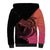 Personalised Polynesia Fishing Sherpa Hoodie With Maori Hei Matau Fish Hook Pink Art - Wonder Print Shop