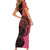 Personalised Polynesia Fishing Short Sleeve Bodycon Dress With Maori Hei Matau Fish Hook Pink Art - Wonder Print Shop