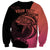 Personalised Polynesia Fishing Sweatshirt With Maori Hei Matau Fish Hook Pink Art - Wonder Print Shop