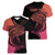 Personalised Polynesia Fishing Women V Neck T Shirt With Maori Hei Matau Fish Hook Pink Art - Wonder Print Shop