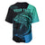 Personalised Polynesia Fishing Baseball Jersey With Maori Hei Matau Fish Hook Turquoise Art LT9 - Wonder Print Shop